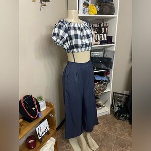 💙Adorable Clear F( 26x23) Tie Jumpsuit Pants